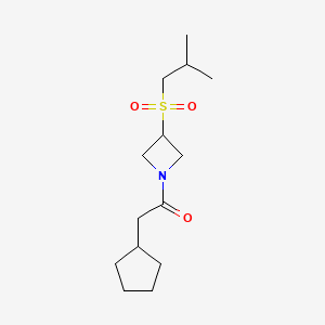 molecular formula C14H25NO3S B2987389 2-Cyclopentyl-1-(3-(isobutylsulfonyl)azetidin-1-yl)ethanone CAS No. 1797145-21-1