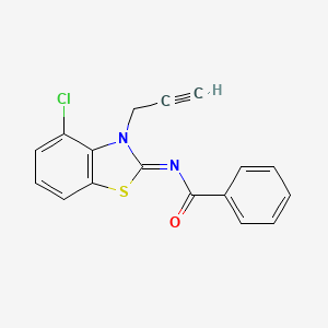 molecular formula C17H11ClN2OS B2987390 N-(4-氯-3-丙-2-炔基-1,3-苯并噻唑-2-亚甲基)苯甲酰胺 CAS No. 868376-80-1
