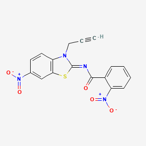 molecular formula C17H10N4O5S B2987395 (Z)-2-硝基-N-(6-硝基-3-(丙-2-炔-1-基)苯并[d]噻唑-2(3H)-亚甲基)苯甲酰胺 CAS No. 865181-68-6