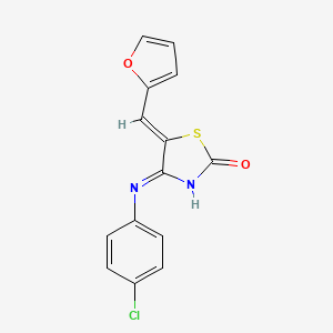 molecular formula C14H9ClN2O2S B2987398 (5Z)-4-(4-chloroanilino)-5-(furan-2-ylmethylidene)-1,3-thiazol-2-one CAS No. 1164518-97-1