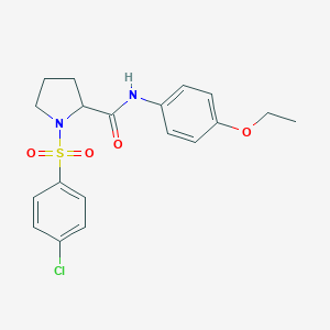 molecular formula C19H21ClN2O4S B298740 1-[(4-chlorophenyl)sulfonyl]-N-(4-ethoxyphenyl)-2-pyrrolidinecarboxamide 