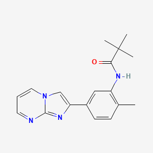 molecular formula C18H20N4O B2987406 N-(5-(咪唑并[1,2-a]嘧啶-2-基)-2-甲基苯基)新戊酰胺 CAS No. 847387-68-2