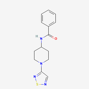 molecular formula C14H16N4OS B2987407 N-(1-(1,2,5-噻二唑-3-基)哌啶-4-基)苯甲酰胺 CAS No. 2034303-23-4
