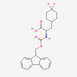 molecular formula C24H25F2NO4 B2987415 (2S)-3-(4,4-二氟环己基)-2-(9H-芴-9-基甲氧羰基氨基)丙酸 CAS No. 2276607-04-4