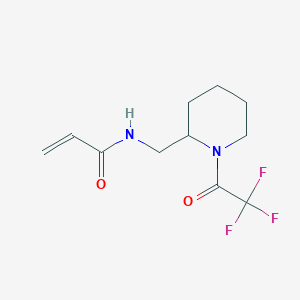 molecular formula C11H15F3N2O2 B2987417 N-{[1-(2,2,2-trifluoroacetyl)piperidin-2-yl]methyl}prop-2-enamide CAS No. 2094615-58-2
