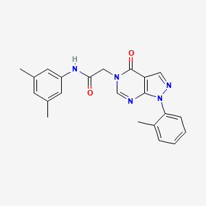 molecular formula C22H21N5O2 B2987420 N-(3,5-dimethylphenyl)-2-[1-(2-methylphenyl)-4-oxo-1H,4H,5H-pyrazolo[3,4-d]pyrimidin-5-yl]acetamide CAS No. 895009-43-5