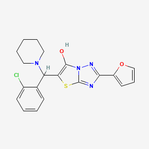 molecular formula C20H19ClN4O2S B2987422 5-((2-氯苯基)(哌啶-1-基)甲基)-2-(呋喃-2-基)噻唑并[3,2-b][1,2,4]三唑-6-醇 CAS No. 887219-88-7