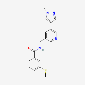 N-((5-(1-methyl-1H-pyrazol-4-yl)pyridin-3-yl)methyl)-3-(methylthio)benzamide