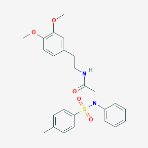 molecular formula C25H28N2O5S B298743 N-[2-(3,4-dimethoxyphenyl)ethyl]-2-{[(4-methylphenyl)sulfonyl]anilino}acetamide 