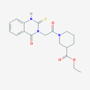 Ethyl 1-[2-(4-oxo-2-sulfanylidene-1H-quinazolin-3-yl)acetyl]piperidine-3-carboxylate