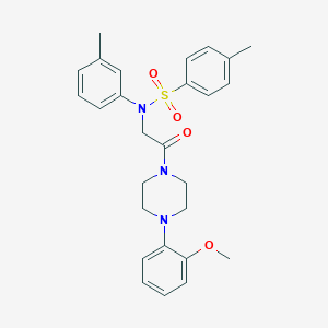 molecular formula C27H31N3O4S B298744 N-{2-[4-(2-methoxyphenyl)-1-piperazinyl]-2-oxoethyl}-4-methyl-N-(3-methylphenyl)benzenesulfonamide 