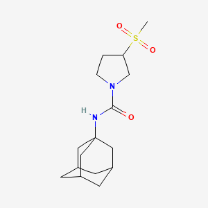 molecular formula C16H26N2O3S B2987444 N-((1R,3s)-adamantan-1-yl)-3-(methylsulfonyl)pyrrolidine-1-carboxamide CAS No. 1448037-53-3