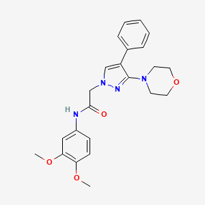molecular formula C23H26N4O4 B2987446 N-(3,4-dimethoxyphenyl)-2-(3-morpholino-4-phenyl-1H-pyrazol-1-yl)acetamide CAS No. 1286727-23-8