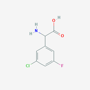 molecular formula C8H7ClFNO2 B2987452 2-Amino-2-(3-chloro-5-fluorophenyl)acetic acid CAS No. 1038843-45-6