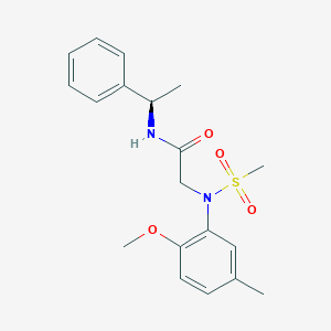 molecular formula C19H24N2O4S B298746 2-[2-methoxy-5-methyl(methylsulfonyl)anilino]-N-(1-phenylethyl)acetamide 