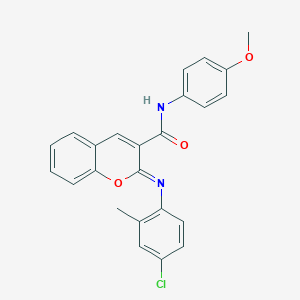 B2987468 (2Z)-2-[(4-chloro-2-methylphenyl)imino]-N-(4-methoxyphenyl)-2H-chromene-3-carboxamide CAS No. 1327176-35-1