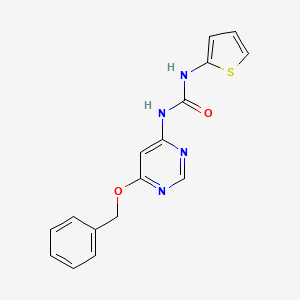 molecular formula C16H14N4O2S B2987470 1-(6-(Benzyloxy)pyrimidin-4-yl)-3-(thiophen-2-yl)urea CAS No. 1396707-51-9