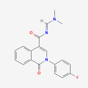 molecular formula C19H16FN3O2 B2987474 N-[(二甲氨基)亚甲基]-2-(4-氟苯基)-1-氧代-1,2-二氢-4-异喹啉甲酰胺 CAS No. 339106-95-5