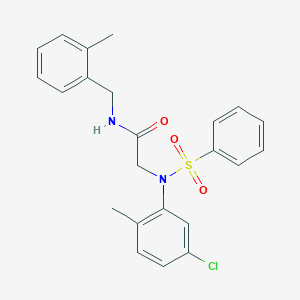 molecular formula C23H23ClN2O3S B298748 2-[5-chloro-2-methyl(phenylsulfonyl)anilino]-N-(2-methylbenzyl)acetamide 