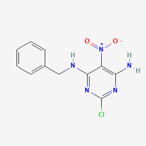 molecular formula C11H10ClN5O2 B2987481 N4-苄基-2-氯-5-硝基嘧啶-4,6-二胺 CAS No. 29955-43-9