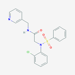 molecular formula C20H18ClN3O3S B298749 2-[2-chloro(phenylsulfonyl)anilino]-N-(3-pyridinylmethyl)acetamide 