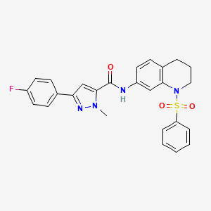 3-(4-fluorophenyl)-1-methyl-N-(1-(phenylsulfonyl)-1,2,3,4-tetrahydroquinolin-7-yl)-1H-pyrazole-5-carboxamide