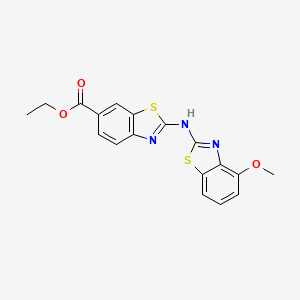 molecular formula C18H15N3O3S2 B2987495 Ethyl 2-[(4-methoxy-1,3-benzothiazol-2-yl)amino]-1,3-benzothiazole-6-carboxylate CAS No. 862974-15-0