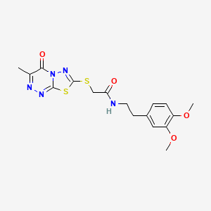 molecular formula C17H19N5O4S2 B2987500 N-高维拉特里-2-[(4-酮-3-甲基-[1,3,4]噻二唑并[2,3-c][1,2,4]三嗪-7-基)硫代]乙酰胺 CAS No. 869074-54-4