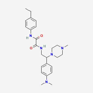 molecular formula C25H35N5O2 B2987519 N1-(2-(4-(dimethylamino)phenyl)-2-(4-methylpiperazin-1-yl)ethyl)-N2-(4-ethylphenyl)oxalamide CAS No. 941914-17-6