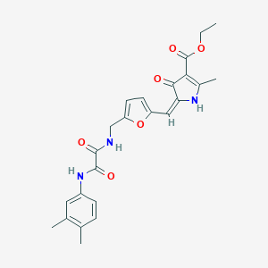 molecular formula C24H25N3O6 B298752 ethyl (5E)-5-[[5-[[[2-(3,4-dimethylanilino)-2-oxoacetyl]amino]methyl]furan-2-yl]methylidene]-2-methyl-4-oxo-1H-pyrrole-3-carboxylate 