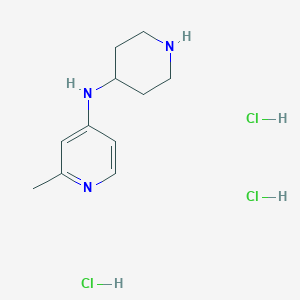 molecular formula C11H20Cl3N3 B2987527 2-Methyl-N-(piperidin-4-yl)pyridin-4-amine trihydrochloride CAS No. 1713160-76-9