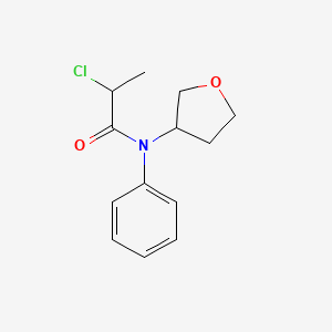 molecular formula C13H16ClNO2 B2987530 2-Chloro-N-(oxolan-3-yl)-N-phenylpropanamide CAS No. 2411263-89-1