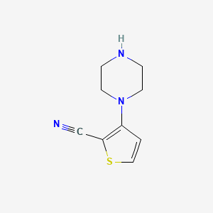 molecular formula C9H11N3S B2987557 3-(哌嗪-1-基)噻吩-2-腈 CAS No. 1909320-01-9