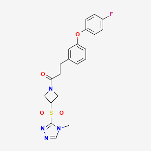 3-(3-(4-fluorophenoxy)phenyl)-1-(3-((4-methyl-4H-1,2,4-triazol-3-yl)sulfonyl)azetidin-1-yl)propan-1-one