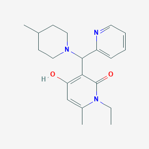 1-ethyl-4-hydroxy-6-methyl-3-((4-methylpiperidin-1-yl)(pyridin-2-yl)methyl)pyridin-2(1H)-one