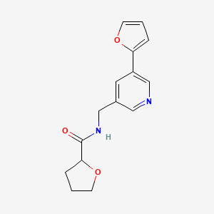 N-((5-(furan-2-yl)pyridin-3-yl)methyl)tetrahydrofuran-2-carboxamide