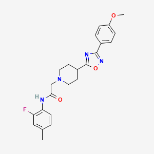N-(2-fluoro-4-methylphenyl)-2-(4-(3-(4-methoxyphenyl)-1,2,4-oxadiazol-5-yl)piperidin-1-yl)acetamide