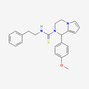 molecular formula C23H25N3OS B2987585 1-(4-methoxyphenyl)-N-phenethyl-3,4-dihydropyrrolo[1,2-a]pyrazine-2(1H)-carbothioamide CAS No. 393824-49-2