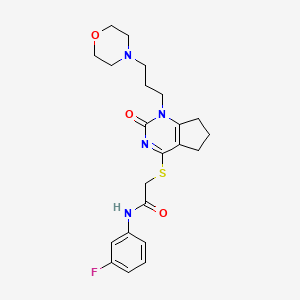 N-(3-fluorophenyl)-2-((1-(3-morpholinopropyl)-2-oxo-2,5,6,7-tetrahydro-1H-cyclopenta[d]pyrimidin-4-yl)thio)acetamide