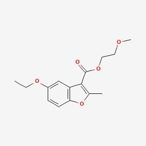 molecular formula C15H18O5 B2987595 2-Methoxyethyl 5-ethoxy-2-methylbenzofuran-3-carboxylate CAS No. 300674-07-1