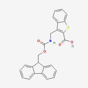 molecular formula C25H19NO4S B2987602 3-[({[(9H-芴-9-基)甲氧羰基]氨基}甲基)-1-苯并噻吩-2-羧酸 CAS No. 2172500-53-5