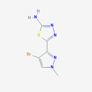 B2987603 5-(4-Bromo-1-methylpyrazol-3-yl)-1,3,4-thiadiazol-2-amine CAS No. 1946818-03-6