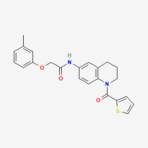 molecular formula C23H22N2O3S B2987613 N-(1-(噻吩-2-羰基)-1,2,3,4-四氢喹啉-6-基)-2-(间甲苯氧基)乙酰胺 CAS No. 1005305-83-8