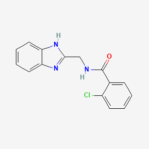 molecular formula C15H12ClN3O B2987616 N-(1H-苯并咪唑-2-基甲基)-2-氯苯甲酰胺 CAS No. 338410-53-0
