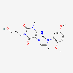 B2987617 8-(2,5-dimethoxyphenyl)-3-(3-hydroxypropyl)-1,7-dimethyl-1H-imidazo[2,1-f]purine-2,4(3H,8H)-dione CAS No. 896307-12-3