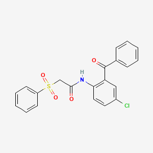 molecular formula C21H16ClNO4S B2987618 2-(苯磺酰基)-N-(2-苯甲酰-4-氯苯基)乙酰胺 CAS No. 880342-05-2