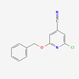 molecular formula C13H9ClN2O B2987625 2-Benzyloxy-6-chloro-4-cyanopyridine CAS No. 175422-06-7