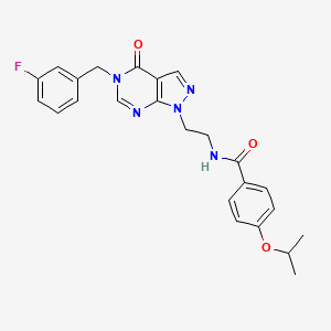 molecular formula C24H24FN5O3 B2987627 N-(2-(5-(3-氟苄基)-4-氧代-4,5-二氢-1H-吡唑并[3,4-d]嘧啶-1-基)乙基)-4-异丙氧基苯甲酰胺 CAS No. 922099-27-2