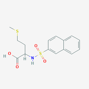 molecular formula C15H17NO4S2 B2987628 4-(Methylsulfanyl)-2-(naphthalene-2-sulfonamido)butanoic acid CAS No. 1396965-15-3