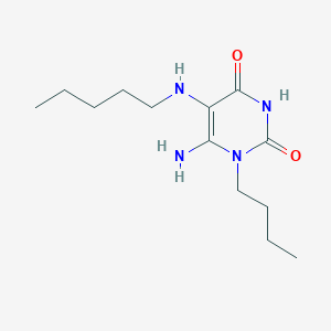 molecular formula C13H24N4O2 B2987632 6-Amino-1-butyl-5-(pentylamino)-1,2,3,4-tetrahydropyrimidine-2,4-dione CAS No. 565171-10-0